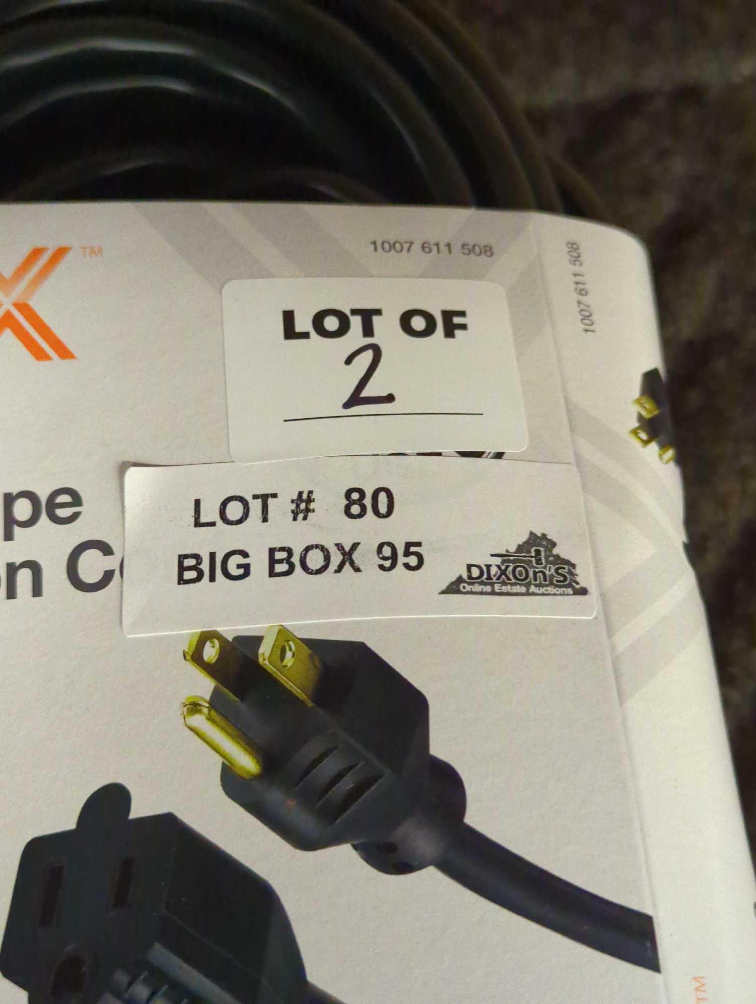 Lot of 2 HDX 55 ft. 16/3 Green Outdoor Extension Cord, Appears to be New in Factory Package Retail
