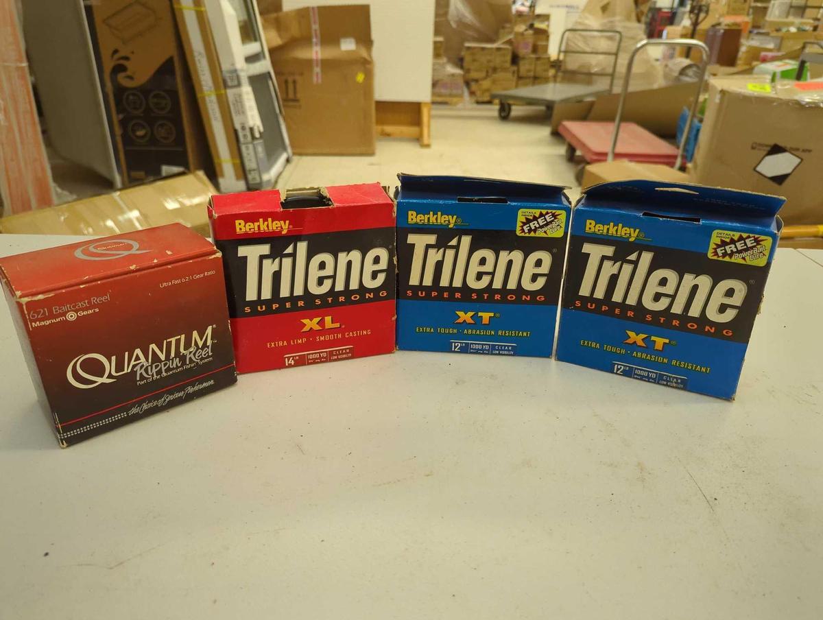 Lot of 4 boxes of fishing line. Comes as shown in photos. Appears to be used.