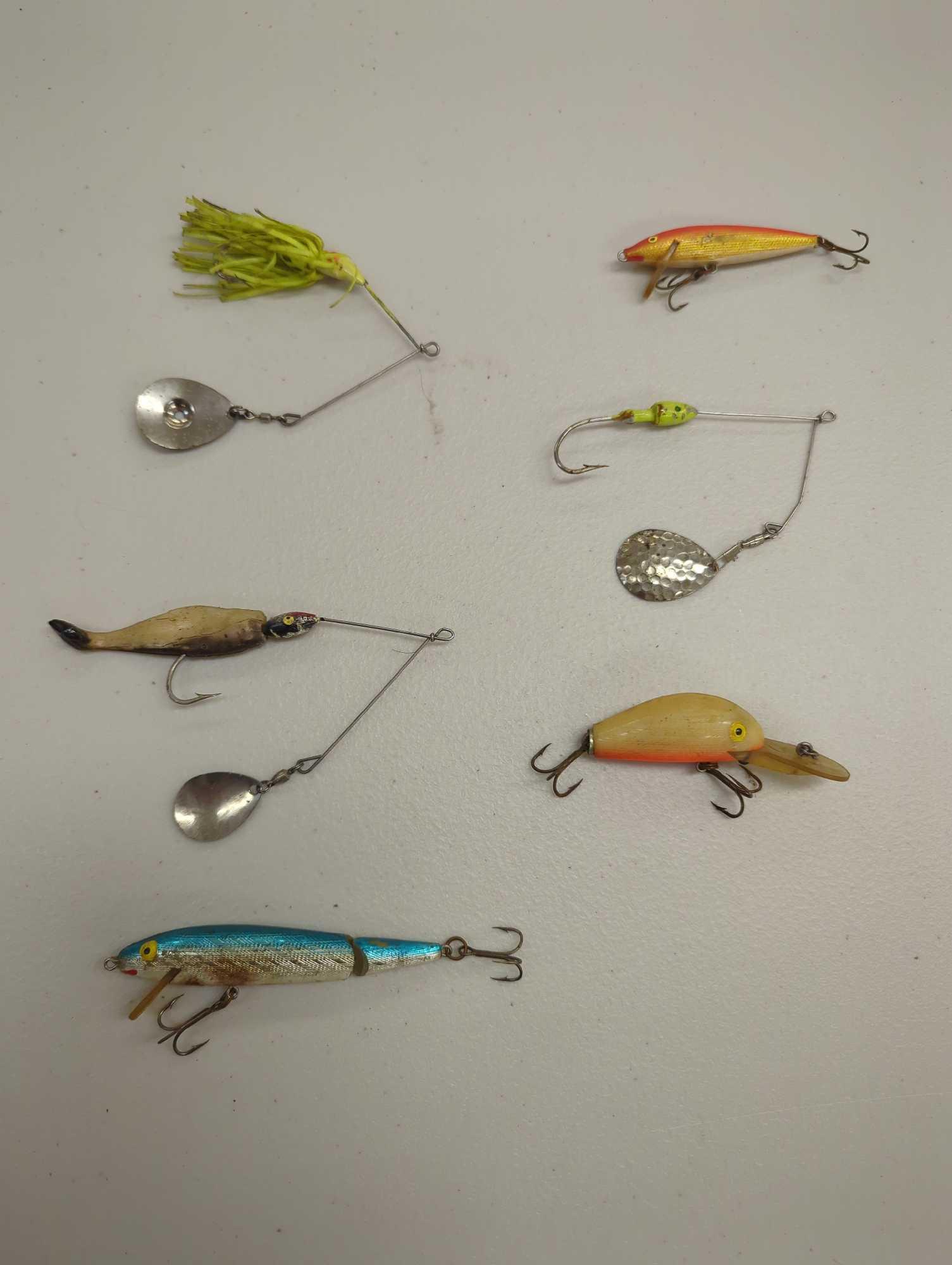 Tackle Box/Display and contents including various fishing lures as pictured. Comes as is shown in