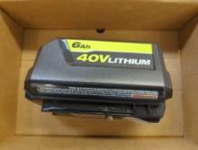 RYOBI 40V Lithium-Ion 6.0 Ah High Capacity Battery, Appears to be New in Open Box Retail Price Value