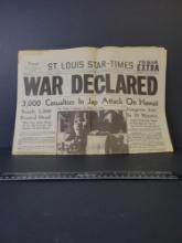 Dec. 8th 1941 Newspaper $5 STS
