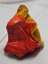 Yellow and Red Slag Glass.
