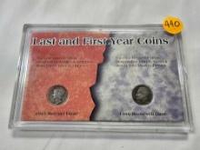 Last and First Year Coin. Included is 1945 Mercury Dime and 1946 Roosevelt Dime....