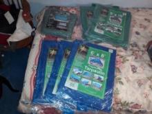 (DBR2) LOT TO INCLUDE: (3) WEATHER WARRIOR 6' X 8' POLYETHYLENE TARPAULINS IN BLUE, (2) WEATHER