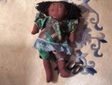 (UPOFC) VINTAGE HANDMADE AFRICAN AMERICAN DOLL. IT MEASURES 15"T