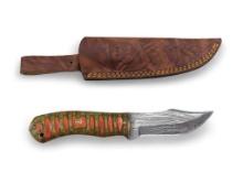 Clip Point California Knife. Handmade Damascus steel knives with custom wood, bone, horn or resin