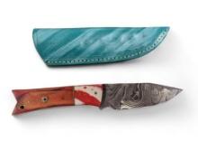 Blade With Swedge - False Edge. Handmade Damascus steel knives with custom wood, bone, horn or resin