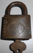 BRASS NGF FOUNDRY LOCK AND KEY