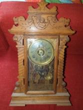(SBD) Decorative wooden Mantle Clock. Sold as-is.