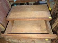 (GAR) WOODEN ONE DRAWER JEWELERY BOX, AND OR TRINKET BOX, IS MISSING FRONT PULL MEASURE