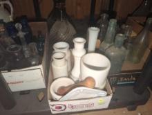 (GAR) Lot of Assorted Items Including Vases, Candle Stick Holders, Glass Jars, ETC, What You See in