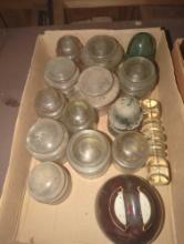 (GAR) Lot of Assorted Glass Insulators, 13 Count, Appears to be in Good Condition, What You See in