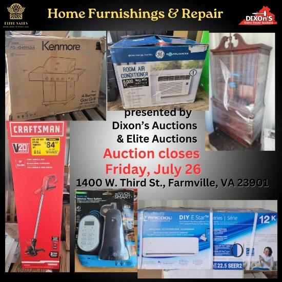 7/26/2024 Home Furnishings & Repair Online Auction