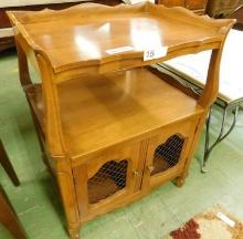 2 Door Maple End Table with Gallery