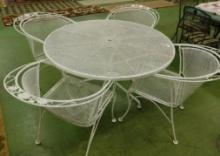 Wrought Iron Outdoor Patio Set - 4 Chairs and a Table