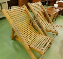 2 Bamboo Beach Chairs - One Money