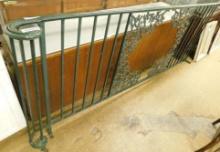 Wrought Iron Railing with Center Art - Painted Green