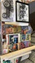 (3) Flats- Tractor Books, Advertising, Posters, Old Menus and Pictures