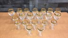 24PC TIFFIN FRANCISCAN WINE AND CORDIAL GLASSES