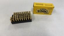 1 BOX OF REMINGTON UMC 38 SPECIAL AMMO.