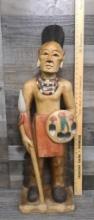 MOHICAN NATIVE AMERICAN WOOD STATUE