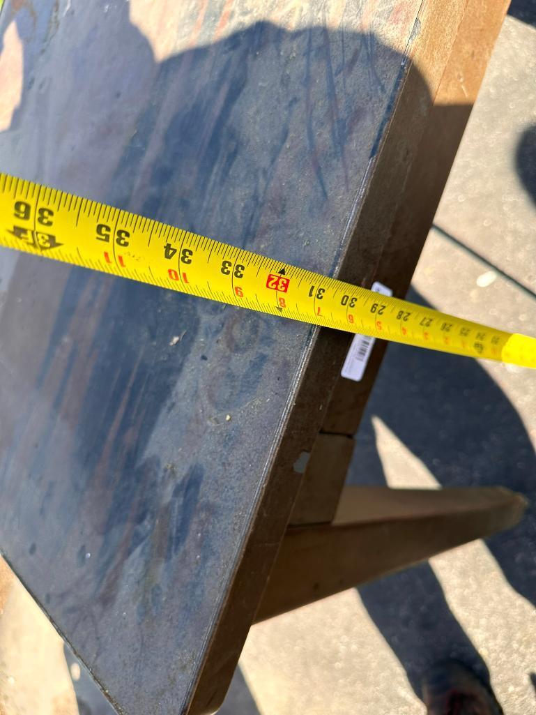 Metal Table w/ Center Drawer, 26in x 24in x 29in H