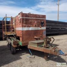 TANK TRAILER, TRIPLE AXLE, APPROX 6FT 9IN WIDE X 12FT DECK, WITH APPROX 1500GAL TANK, STEEL CONSTRUC