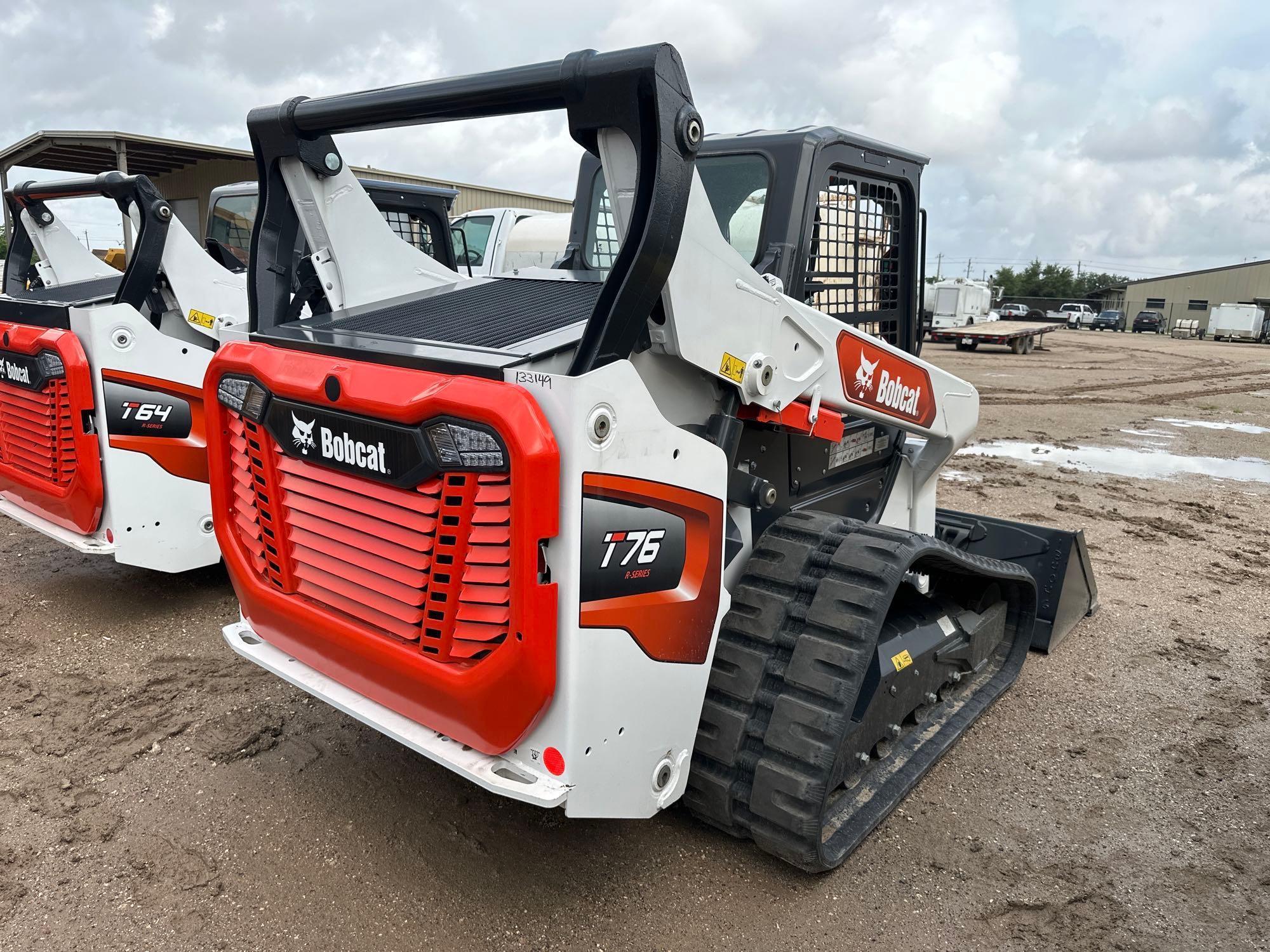 2023 BOBCAT T76 RUBBER TRACKED SKID STEER powered by diesel engine, equipped with rollcage,