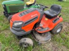 HUSQVARNA YTH2042 LAWN & GARDEN TRACTOR powered by gas engine, equipped with 42in. Cutting deck.