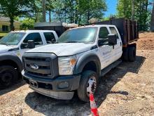 2015 FORD F450XL STAKE DUMP TRUCK VN:1FD0W4YG9FEC28524 powered by 6.8 liter gas engine, equipped