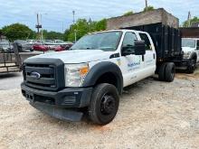 2016 FORD F450XL STAKE DUMP TRUCK VN:1FD0W4GY8GEB08327 powered by 6.8 liter gas engine, equipped