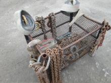 SUPPORT EQUIPMENT SUPPORT EQUIPMENT QTY OF HD RIGGING CHAINS, SLINGS, BINDERS & ACCESSOIRIES BASKET