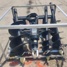 NEW GREATBEAR AUGER W/ 3-BITS SKID STEER ATTACHMENT