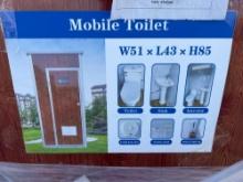 NEW SIMPLE SPACE PORTABLE WOOD GRAIN SINGLE STALL RESTROOM NEW SUPPORT EQUIPMENT 43in. x 51in. X