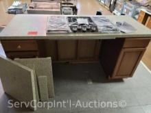 Lot of 75" Island Countertop/Cabinet, Caldera SSK Series 36" 5-Burner Drop-in Gas Cooktop, 42"