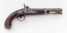 R. Johnson Model 1836 Smoothbore Flintlock Pistol, Converted to Percussion