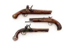 Lot of Three (3) Reproduction Flintlock and Percussion Pistols