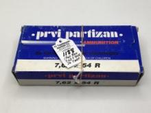 Full Box of Prvi Partizan 7.62 X 54 R Cartridges
