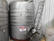 1,600 Gallon Stainless Steel Wine Storage Tank w/Glycol Jacket (LOCATED IN WINERY)