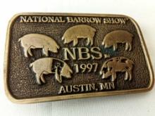 BELT BUCKLE NATIONAL BARROW SHOW AUSTIN MN 1997 NO LIMITED EDITION NUMBER OF 100 DIST BY KATO