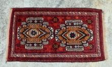 Geometric Persian Hand Knotted Baluch Tribal Wool 2' 9” x 4' 10" Rug