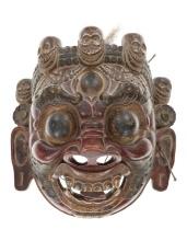 19th C. Original Tibetan Mongolian Mahakala Mask