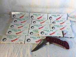 Lot of 15 Pcs Collector New  Eagle Eye Knife Frost Cutlery Folded Pocket Knives 5.1/2" Box Size