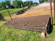 NEW 14'X7' CATTLE GUARD, 12" DEEP, 4 1/2" PIPE FRAME WITH 2 3/8" PIPE RUNNE