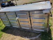 2024 UNUSED STAINLESS STEEL WORK BENCH 7FT WITH 20 DRAWERS PACKED IN PLASTI