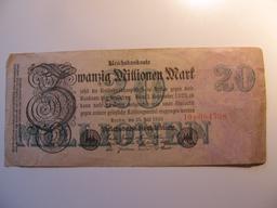 Foreign Currency: 1923 Germany 20 Million note
