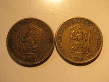 Foreign Coins: 1963 & 69 Communist Czechoslovakia 1 Korunas