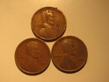 US Coins: 1923  & 2x1926 Wheat pennies