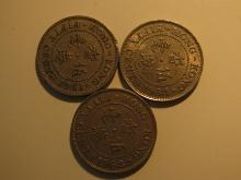 Hong Kong 1951, 64 & 68 50 Cents
