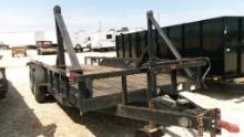 2008 WILD WEST TRAILERS UTILITY FLATBED TRAILER,  20' BUMPER PULL, REEL STA